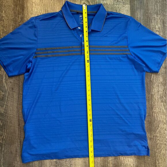 Adidas Mens Puremotion Golf Polo Shirt Short Sleeve Stripe Collared Blue Size XL - Picture 7 of 10